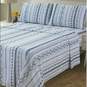 Geometric Design Bed Sheets Set 4 Piece Set Deep Pocket Bed Sheets Queen & King